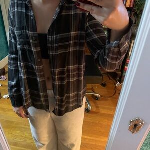 Vintage American Eagle Plaid Button-Up Shirt
